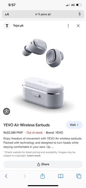 YEVO Air Wireless Earbuds By Yevo Labs U. S. A  bose kef klipsch jbl 7