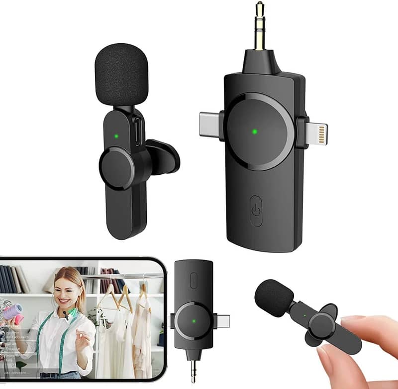 wireless collar mic for mobile, android iphone recording vlogging mic 1