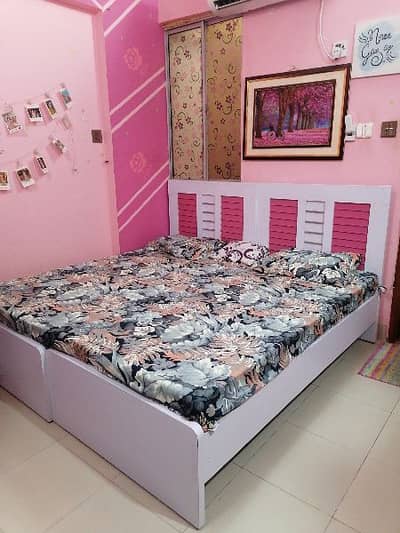 2 beds set | 2 single beds 1 wardrobe and 1 dressing table