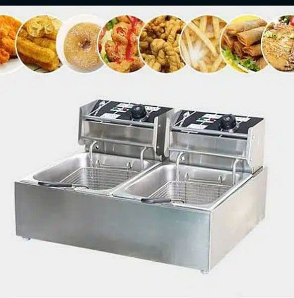 Double Electric 12L Deep Fryer FriesMachine for commercial use Importd 3