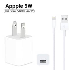 Iphone Usb 5W Power Adaptor US Pin With Lightning To Usb Cable 0