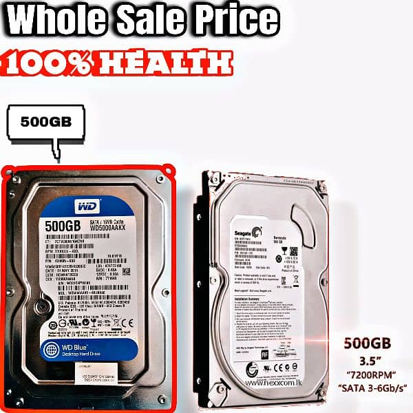 500Gb/1TB Hard Drive With Free Games. 8