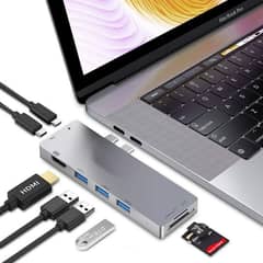 USB C Hub by MMOBIEL – USB C Adapter to HDMI, 2X USB-C, 3X USB 3.0