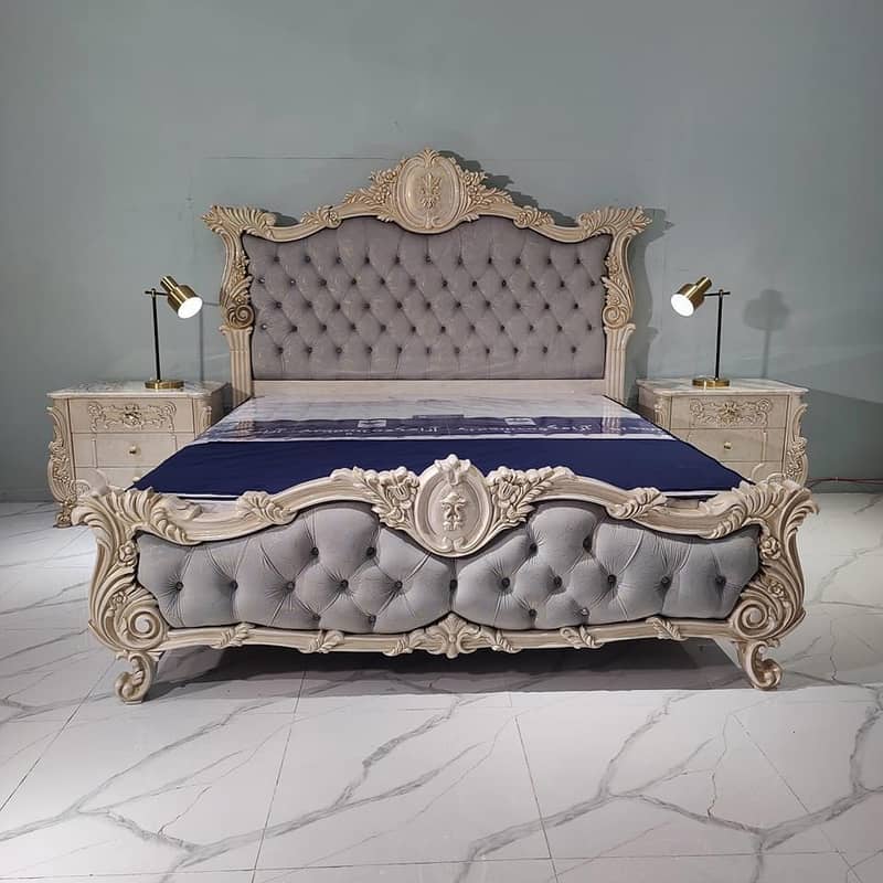 king bed set / double bed / dressing table / side table / wooden 1
