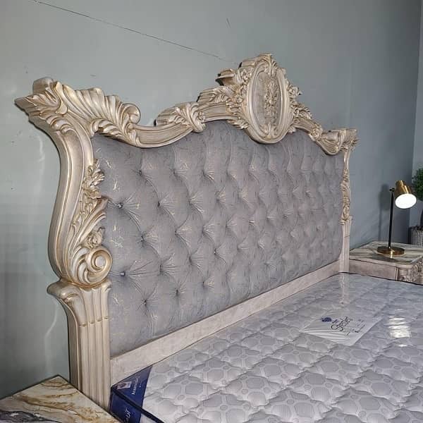 king bed set / double bed / dressing table / side table / wooden 7