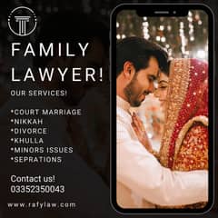 Family lawyer Advocate Vakeel Marriage Nikkah Khulla Divorce Nadra FRC