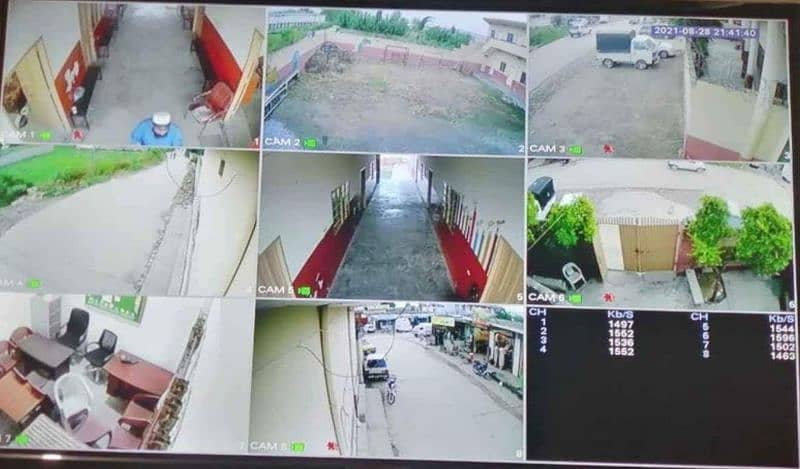with installation 4 camera 2 mp 1 DVR HARD 320 GB BNC LEED wire coil 7