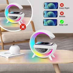 Bluetooth speaker with clock LED lamp and wireless charger - HM-3401