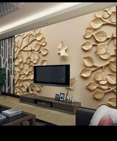 3D wallpapers PVC wall panels wooden floor wooden blind 6