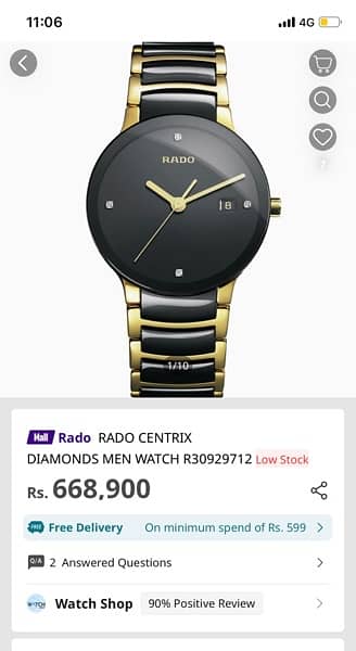 Rado watch with diamonds 1