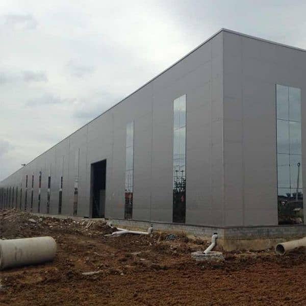 cement board partition,cement board exterior cladding,metal structure. 4