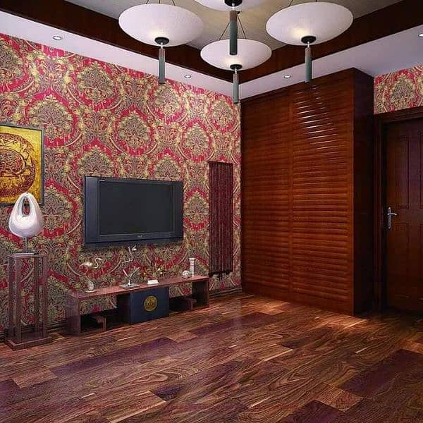 3D wallpapers PVC wall panels wooden floor wooden blind 0