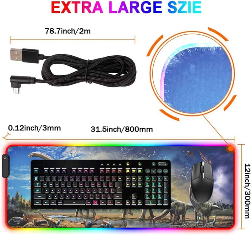 RGB Gaming Mouse Pad,Oversized 12 Lighting Mode 4