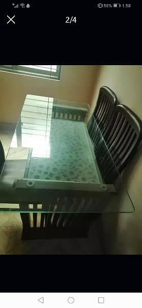 Dinning Table with glass top 1