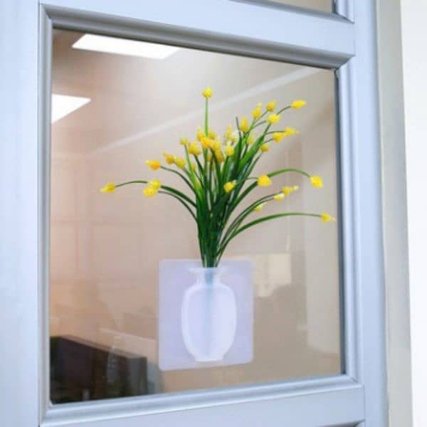 4 PCs Sticky Vase Wall Mounted Plant Holder Decorative Flower Display 8