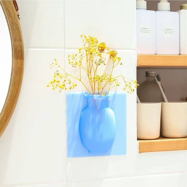 4 PCs Sticky Vase Wall Mounted Plant Holder Decorative Flower Display 10