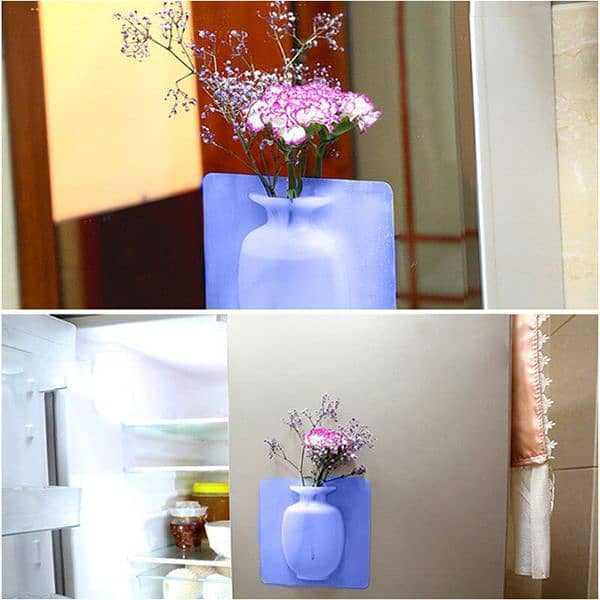 4 PCs Sticky Vase Wall Mounted Plant Holder Decorative Flower Display 12