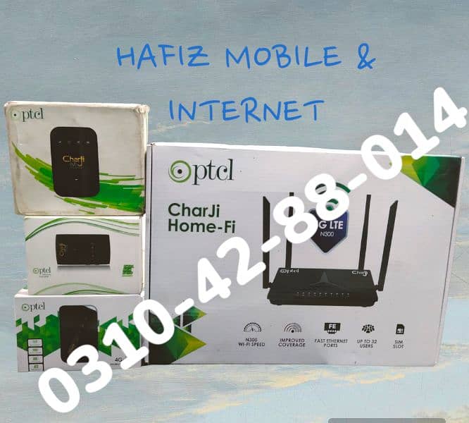 PTCL CHARJI 4G LTE Lan Port Router Available biggest monthly package 0