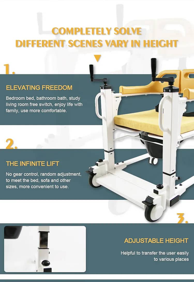 Much Wider -51cm Imported Patient Lift & Transfer chair For Patient 5