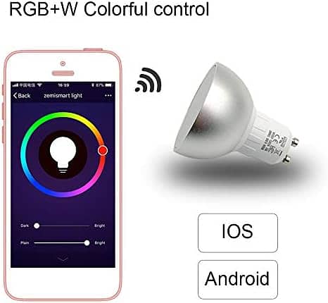 2 Pack) BENEXMART Tuya WiFi LED Bulb Gu10 RGBCW Dimmer Lamp Spot Light 1
