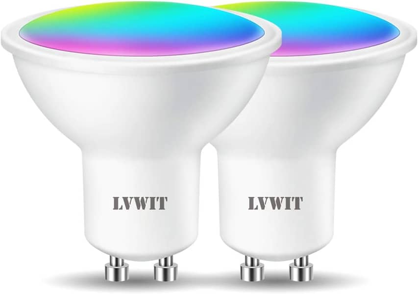 2 Pack) BENEXMART Tuya WiFi LED Bulb Gu10 RGBCW Dimmer Lamp Spot Light 4