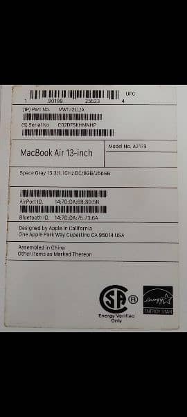 MacBook Air 2020 Core i3 8GB 256GB with Box 19