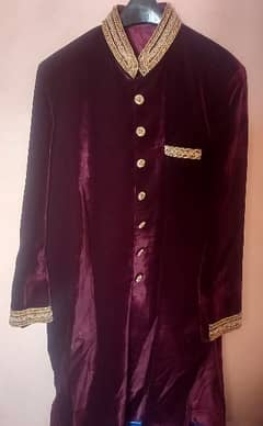 velvet sherwani outclass condition just like new only one time wearing