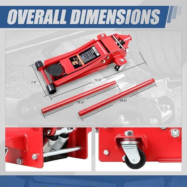 Universal Low Profile Garage Hydraulic Trolley Service Lift Floor Jack 4