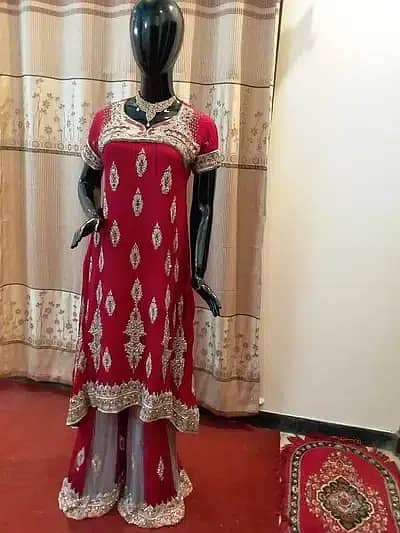 BEAUTIFUL Wedding(Shadi) Dress Red Color & Golden Color Combination 5