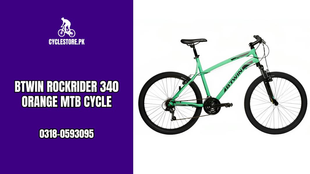 Btwin Rockrider 340 Green MTB Cycle 0