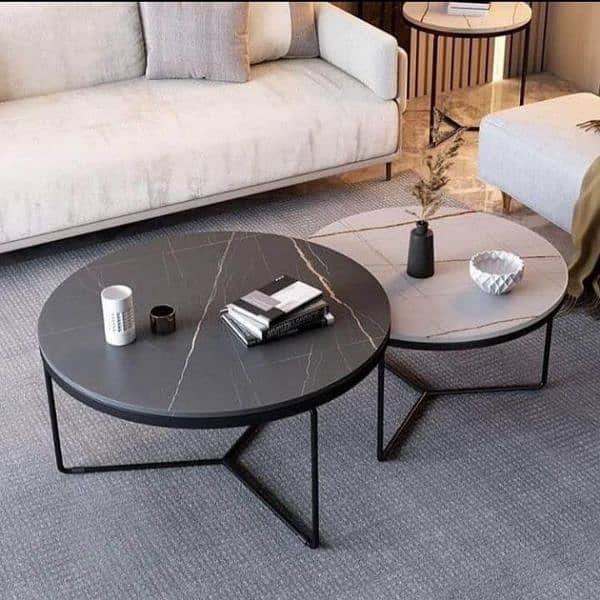 2 pieces round center tables set 3