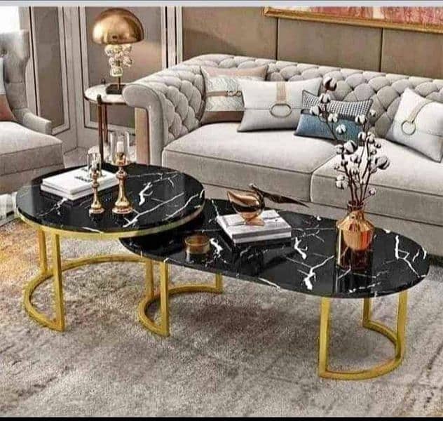 2 pieces round center tables set 4