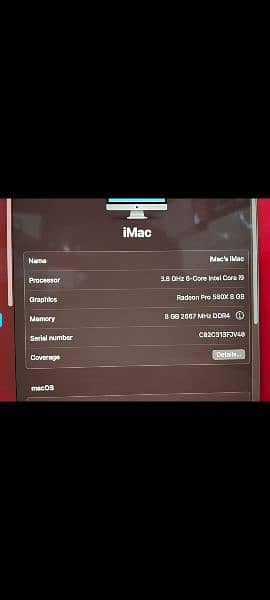 iMac Retina 5K 27" 2019 Core i9 8-Core 8GB Graphics 6