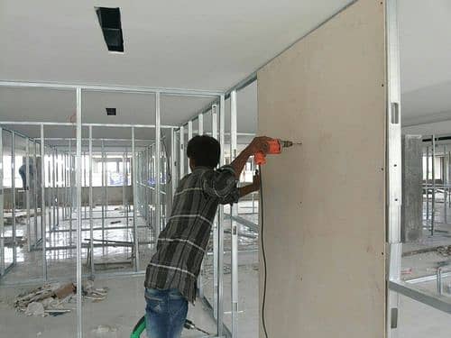 GYPSUM BOARD DRYWALL PARTITION, GLASS PARTITION, OFFICE RENOVATION 4