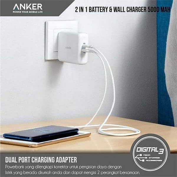Anker power bank+charger 5000mah 0