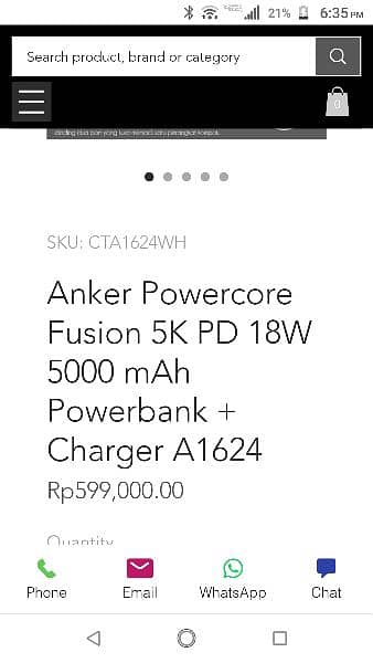 Anker power bank+charger 5000mah 7