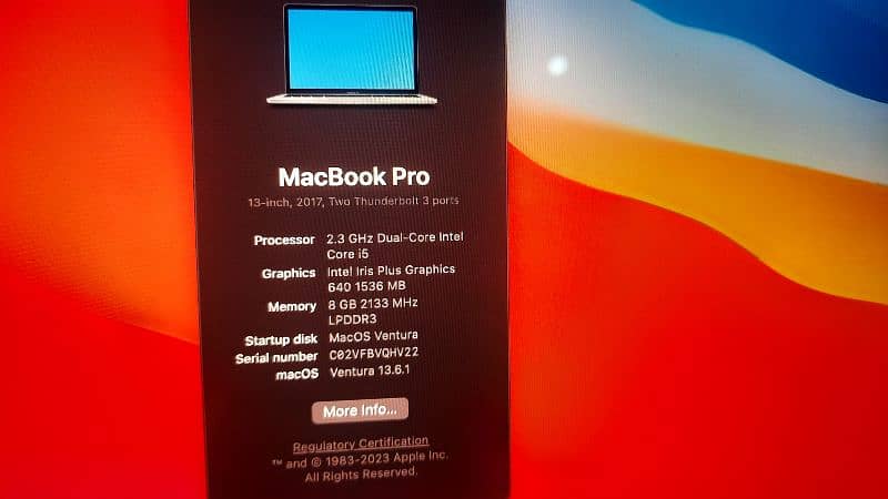 Macbook Pro 2017 in good condition 8/128 GB 4