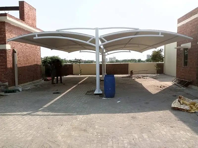 fiberglass shed\car parking shade\car shed\Fiber Shades\Tensile Shades 5