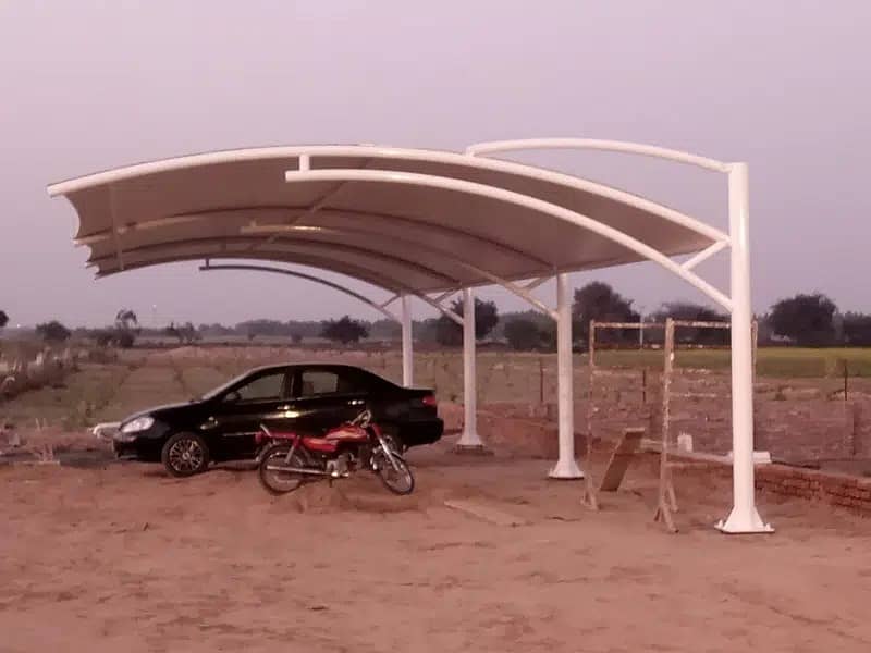 fiberglass shed\car parking shade\car shed\Fiber Shades\Tensile Shades 10