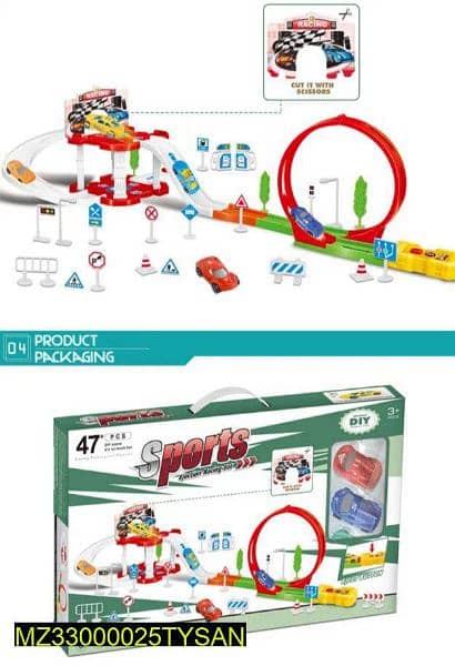 rail car toy track playset 0