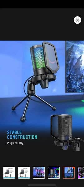 Fifine A6V Ampligame - USB RGB Gaming & Streaming mic Microphone 4