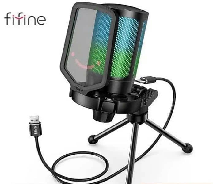 Fifine A6V Ampligame - USB RGB Gaming & Streaming mic Microphone 8