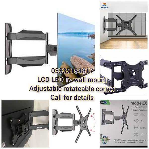 LCD LED tv monitor adjustable Wall mount bracket Heavy duty kaloc x4 1