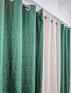 3pc Jacquard Self Textured Curtain
