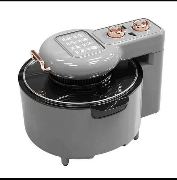 Green Sun Glass Lid 8L large-capacity Air Fryer With Light. 4