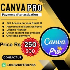 Canva Pro lifetime access payment after activation