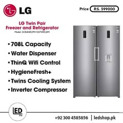 GR-B414ELFM with GC-F411ELDM LG Twin Pair Freezer and Refrigerator