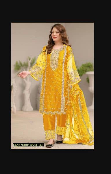 3pcs women's stitched organza suit 125 delivery charges 1