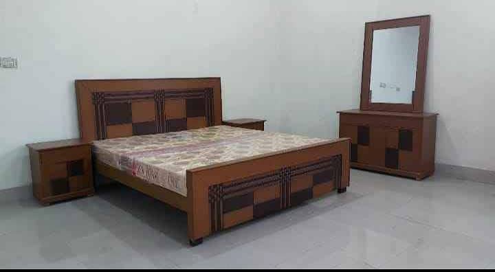 bed / king size double bed / wooden bed / bed dressing side table 7