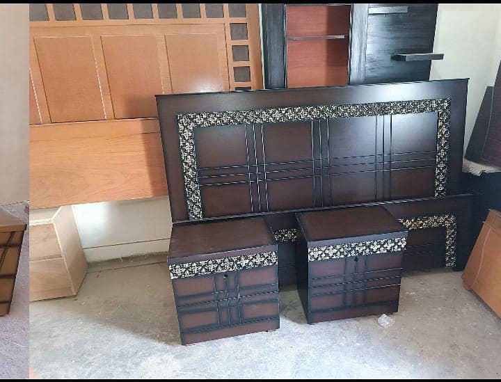 bed / king size double bed / wooden bed / bed dressing side table 12